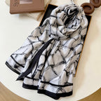 Fashionable CC Pattern Silk Scarf