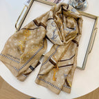 Fashionable Four-Leaf Clover Pattern Silk Scarf