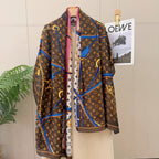 Fashionable Four-Leaf Clover Pattern Silk Scarf