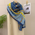 Fashionable Four-Leaf Clover Pattern Silk Scarf