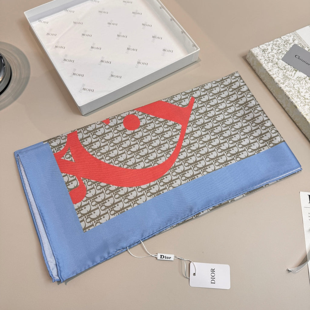 Fashionable CD Pattern Silk Scarf
