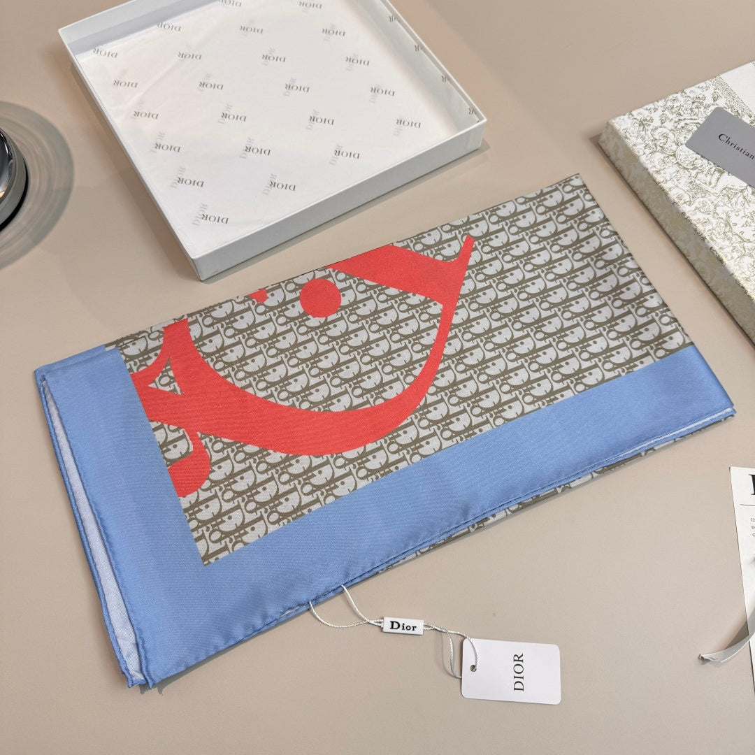 Fashionable CD Pattern Silk Scarf
