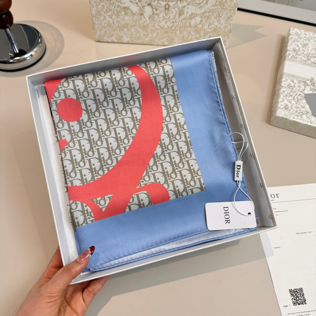 Fashionable CD Pattern Silk Scarf