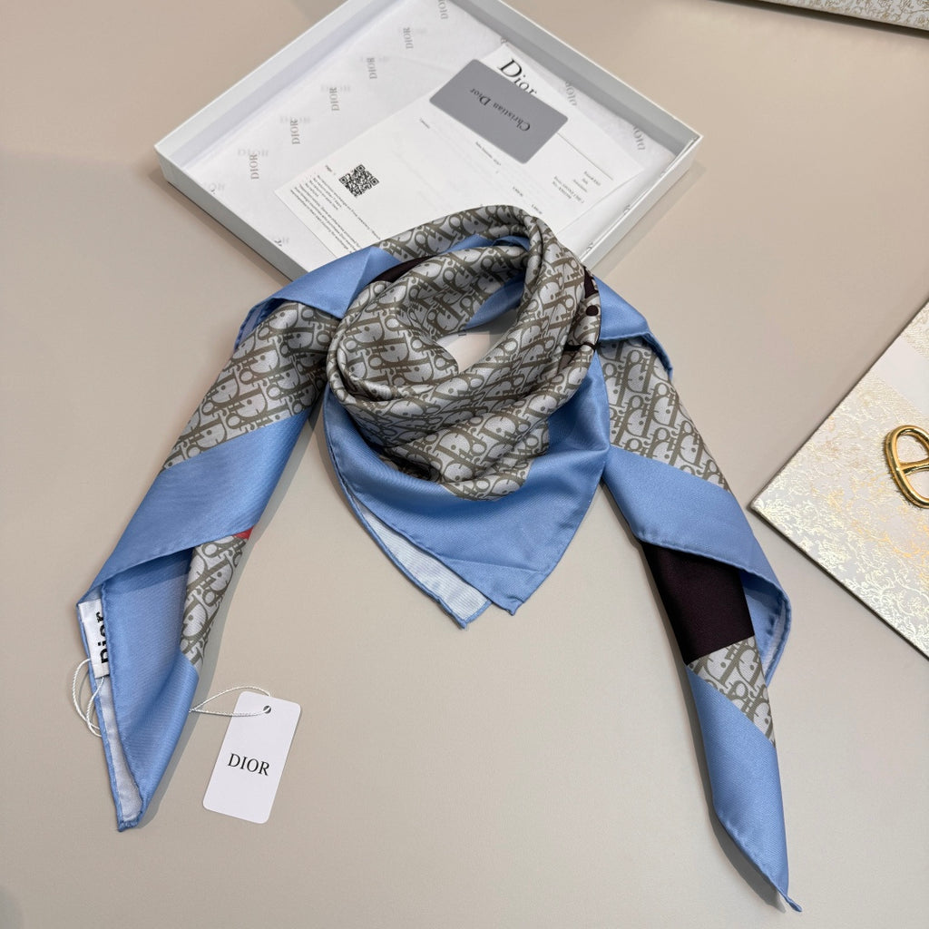 Fashionable CD Pattern Silk Scarf