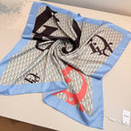 Fashionable CD Pattern Silk Scarf