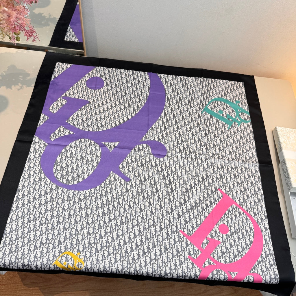 Fashionable CD Pattern Silk Scarf