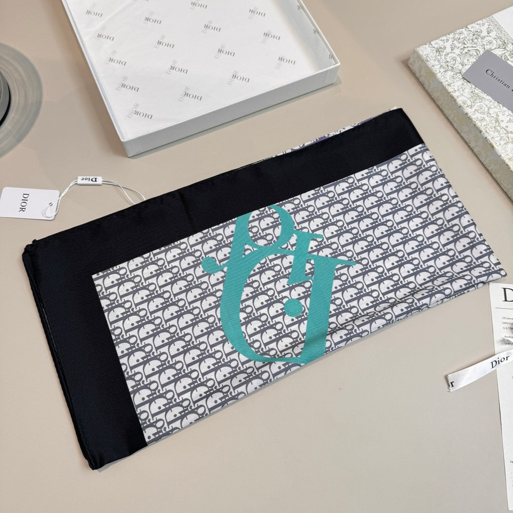 Fashionable CD Pattern Silk Scarf
