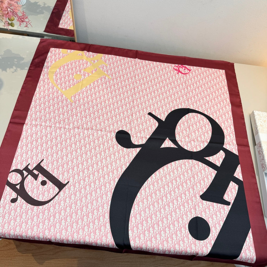 Fashionable CD Pattern Silk Scarf