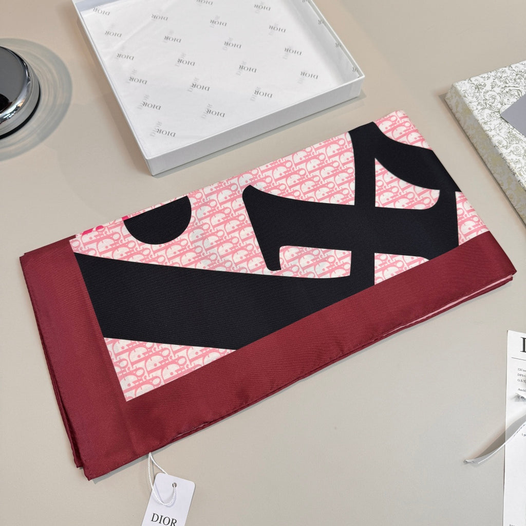 Fashionable CD Pattern Silk Scarf