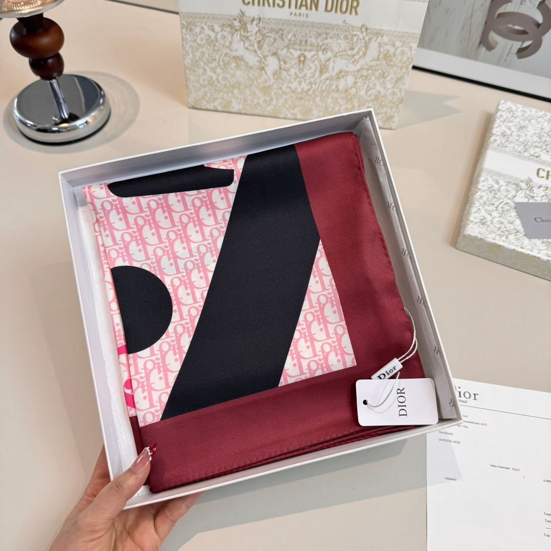 Fashionable CD Pattern Silk Scarf