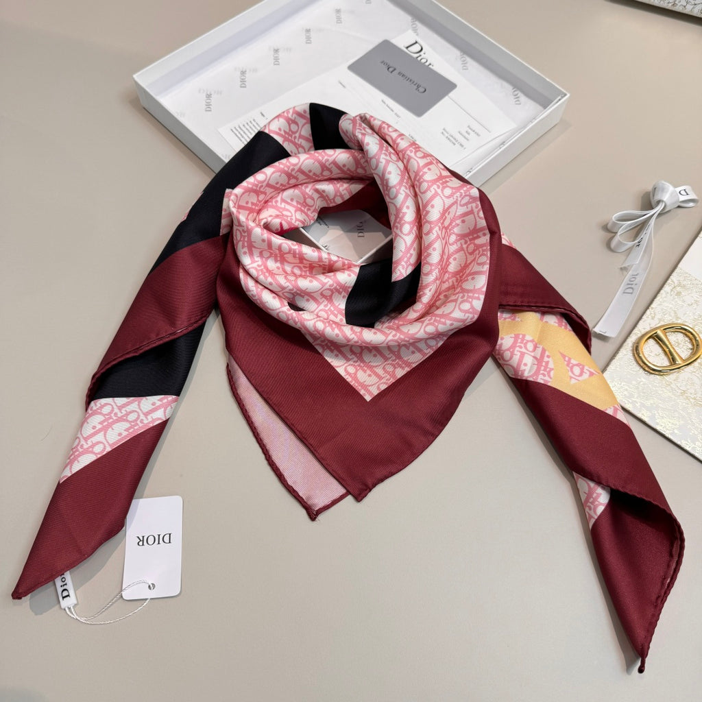 Fashionable CD Pattern Silk Scarf