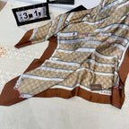 Stylish GG-Pattern Silk Square Scarf