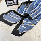 Stylish GG-Pattern Silk Square Scarf
