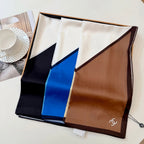 Stylish CC-Pattern Silk Square Scarf