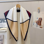 Stylish CC-Pattern Silk Square Scarf