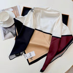 Stylish CC-Pattern Silk Square Scarf