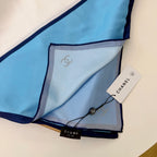 Stylish CC-Pattern Silk Square Scarf