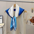 Stylish CC-Pattern Silk Square Scarf