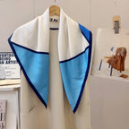 Stylish CC-Pattern Silk Square Scarf