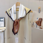 Stylish CC-Pattern Silk Square Scarf