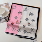 Stylish CC-Pattern Silk Square Scarf