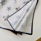 Stylish CC-Pattern Silk Square Scarf