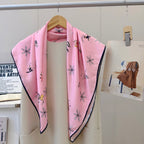 Stylish CC-Pattern Silk Square Scarf
