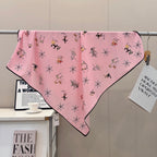 Stylish CC-Pattern Silk Square Scarf