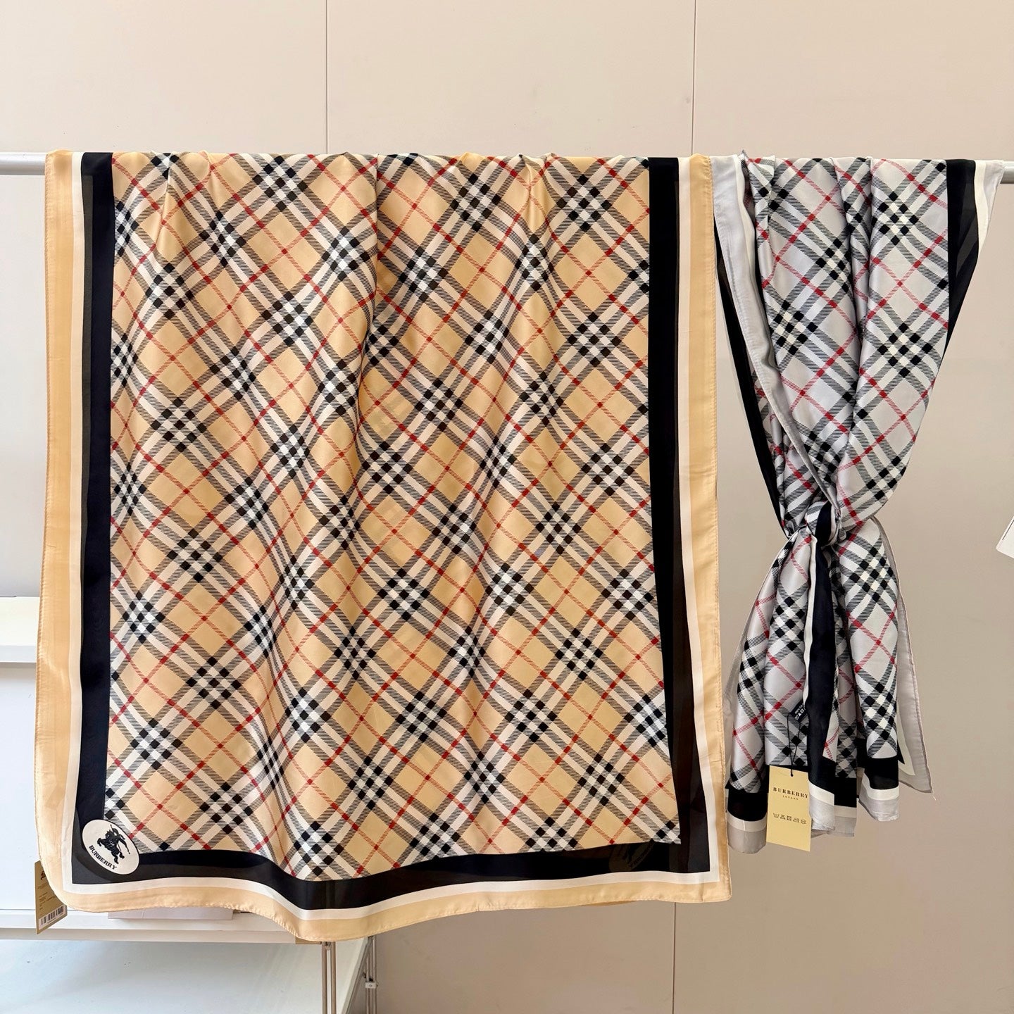Stylish BUR-pattern Silk Square Scarf
