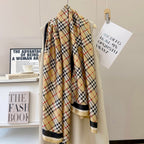 Stylish BUR-pattern Silk Square Scarf