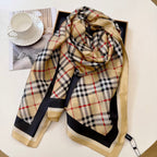 Stylish BUR-pattern Silk Square Scarf