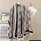 Stylish BUR-pattern Silk Square Scarf
