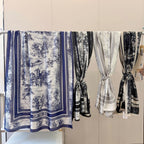 Stylish CD-Pattern Silk Square Scarf