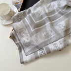 Stylish CD-Pattern Silk Square Scarf