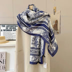 Stylish CD-Pattern Silk Square Scarf
