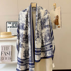 Stylish CD-Pattern Silk Square Scarf