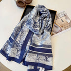 Stylish CD-Pattern Silk Square Scarf