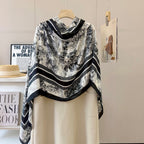 Stylish CD-Pattern Silk Square Scarf