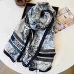 Stylish CD-Pattern Silk Square Scarf