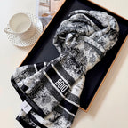 Stylish CD-Pattern Silk Square Scarf