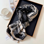 Stylish CD-Pattern Silk Square Scarf