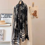 Stylish CD-Pattern Silk Square Scarf