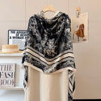 Stylish CD-Pattern Silk Square Scarf
