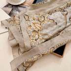Stylish GG-Pattern Silk Square Scarf