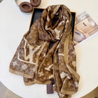 Stylish Four-Leaf Clover Print Silk Square Scarf
