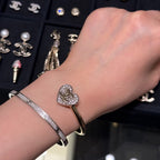 Stylish Rhinestone Heart CC Bracelet