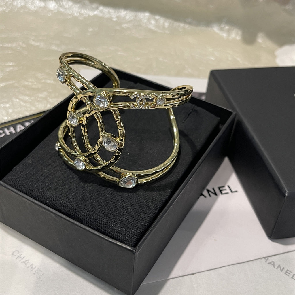 Stylish Rhinestone CC Bracelet