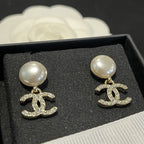 Stylish CC Pearl Earrings