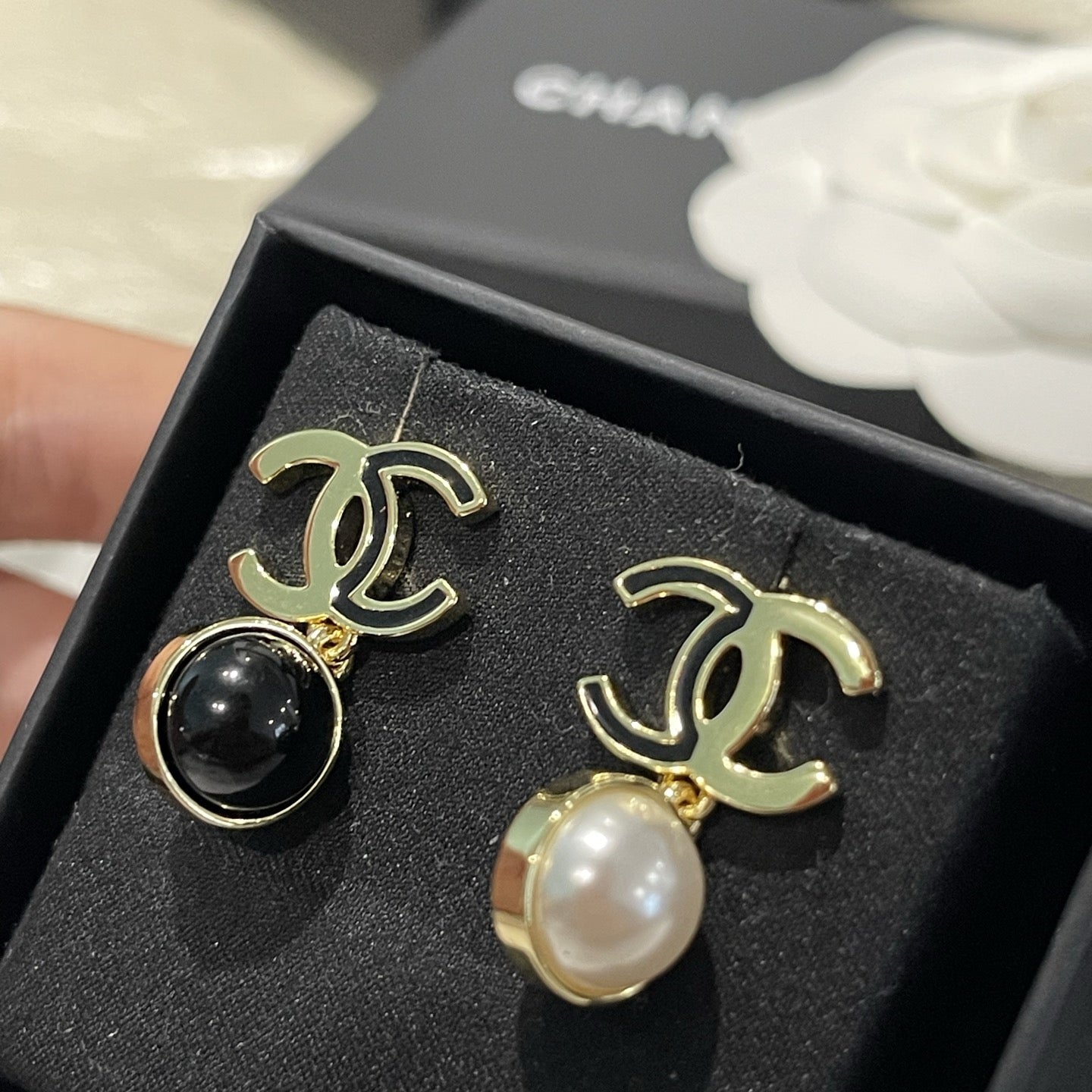 Stylish CC Pearl Earrings