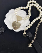 CC Fashion Pearl &amp; Heart Pendant Necklace